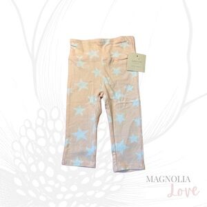 🤩 Grayson Mini Light Peach Baby Pants w/ White Star Pattern Girls Leggings 18M